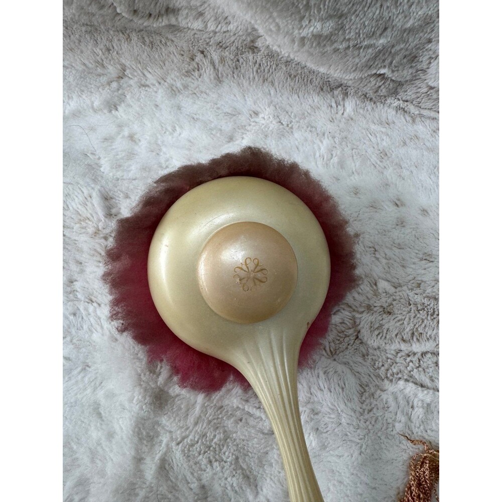 VTG 70s Avon Fluff Puff Refillable Long Handle Pink Body Powder Wand Dispenser - Picture 3 of 6